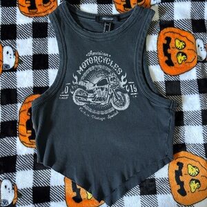 Forever 21 Charcoal Kids Motorcycle Tank Top
